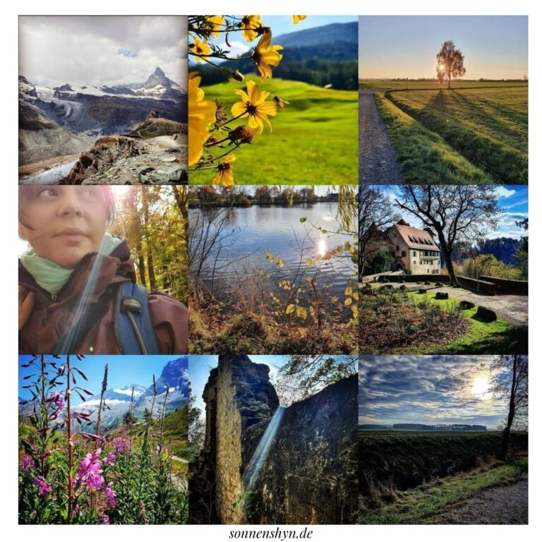 9 Bilder zusammengesetzt aus meinem Instragramfeed - Natur, Berge, Ruinen und Landschaft.